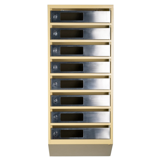 Mailbox for 8 apartments (YP-08-C beige stainless steel)