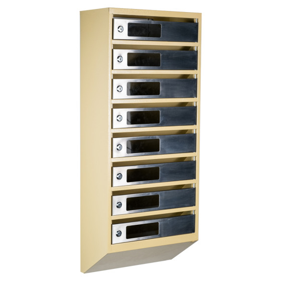 Mailbox for 8 apartments (YP-08-C beige stainless steel)