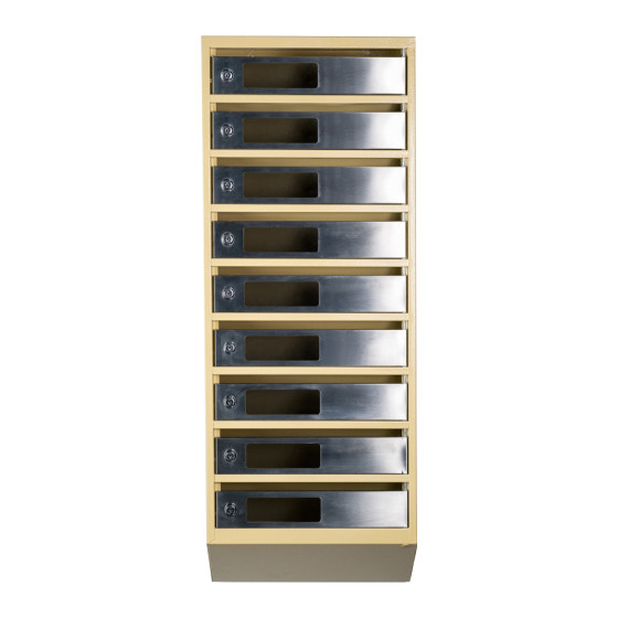 Mailbox for 9 apartments (YP-09-C beige stainless steel)