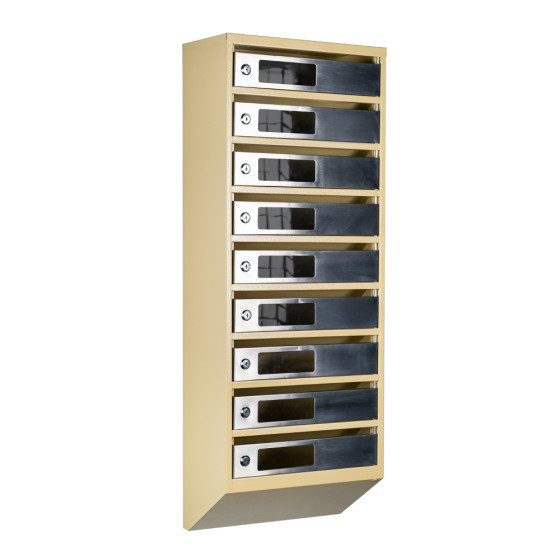 Mailbox for 9 apartments (YP-09-C beige stainless steel)
