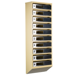 Ящик почтовый на 10 квартир (ЯП-10-C беж-нержавейка)