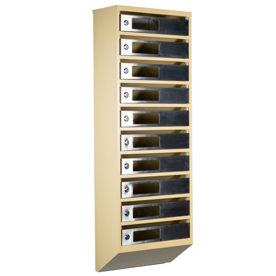 Mailbox for 10 apartments (YP-10-C beige stainless steel)