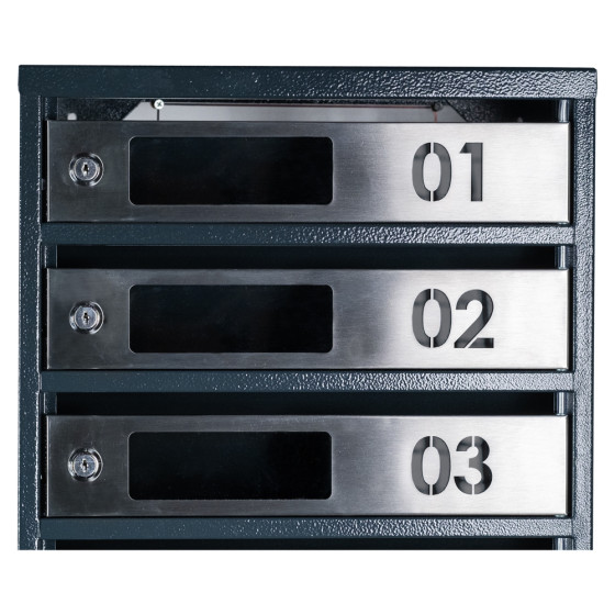 Mailbox for 4 apartments (YP-04-D anthracite stainless steel)
