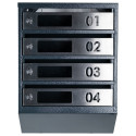 Mailbox for 4 apartments (YP-04-D anthracite stainless steel)