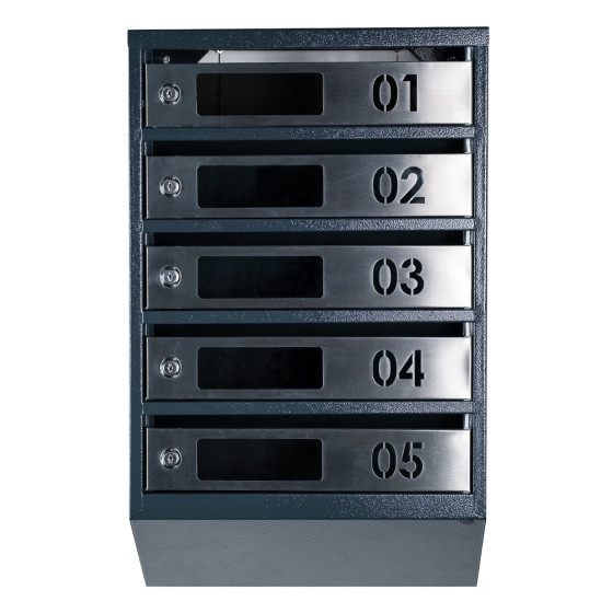 Mailbox for 5 apartments (YP-05-D anthracite stainless steel)
