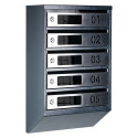 Mailbox for 5 apartments (YP-05-D anthracite stainless steel)