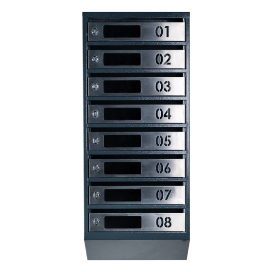Mailbox for 8 apartments (YP-08-D anthracite stainless steel)