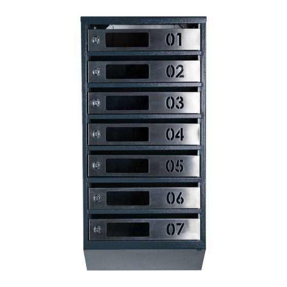 Mailbox for 7 apartments (YP-07-D anthracite stainless steel)