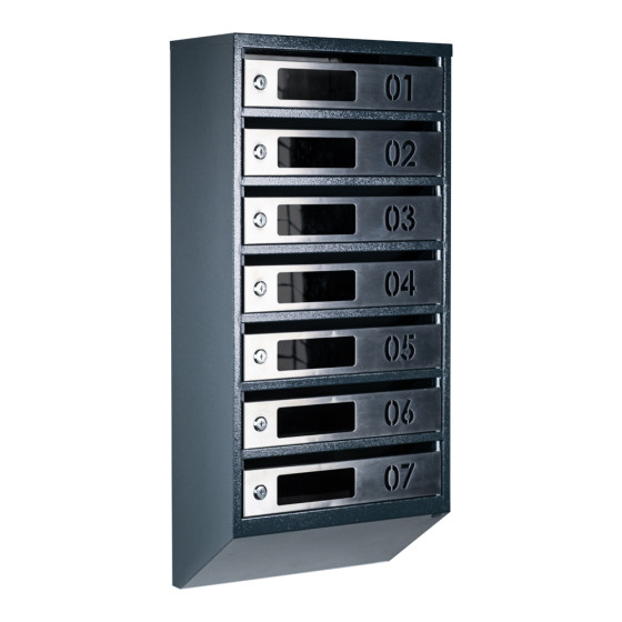 Mailbox for 7 apartments (YP-07-D anthracite stainless steel)