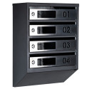 Mailbox for 4 apartments (YP-04-D black stainless steel)