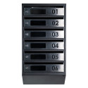 Mailbox for 6 apartments (YP-06-D black stainless steel)