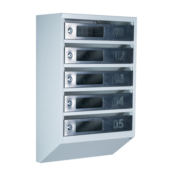 Mailbox for 5 apartments (YP-05-D gray stainless steel)