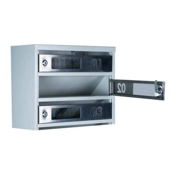 Mailbox for 7 apartments (YP-07-D gray stainless steel)