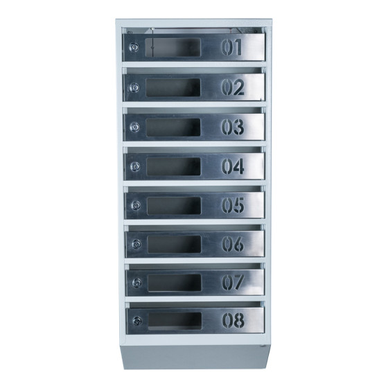Mailbox for 8 apartments (YP-08-D gray stainless steel)