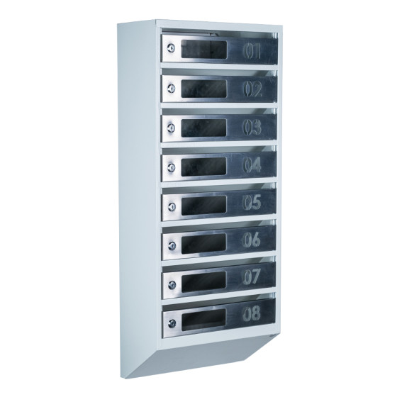 Mailbox for 8 apartments (YP-08-D gray stainless steel)