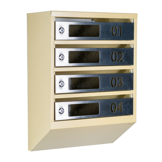 Mailbox for 4 apartments (YP-04-D beige stainless steel)