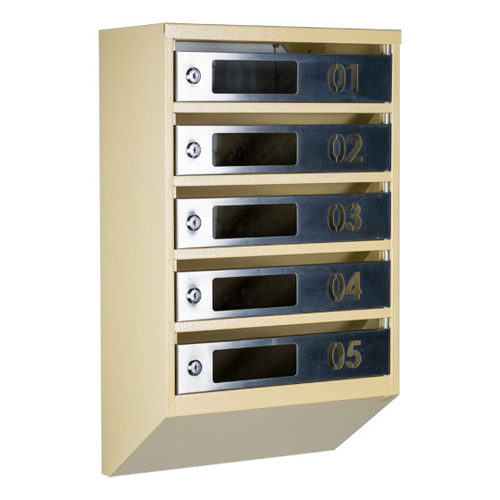 Mailbox for 5 apartments (YP-05-D beige stainless steel)