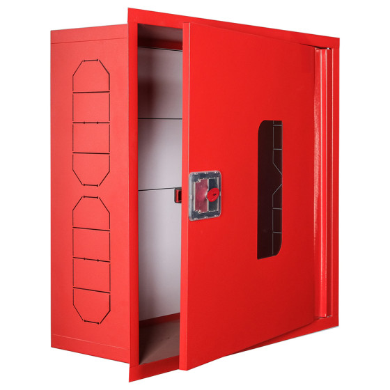 Fire cabinet ShP-VS 60/60 black (built-in, red, window, 600x600x230)