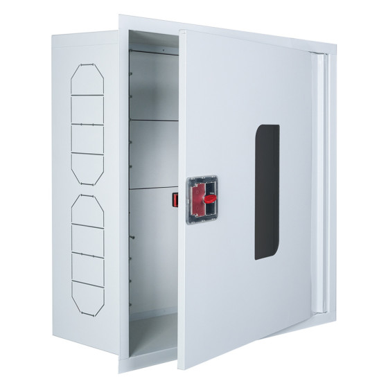 Fire cabinet ShP-VS 60/60 BV (built-in, white, window, 600x600x230)